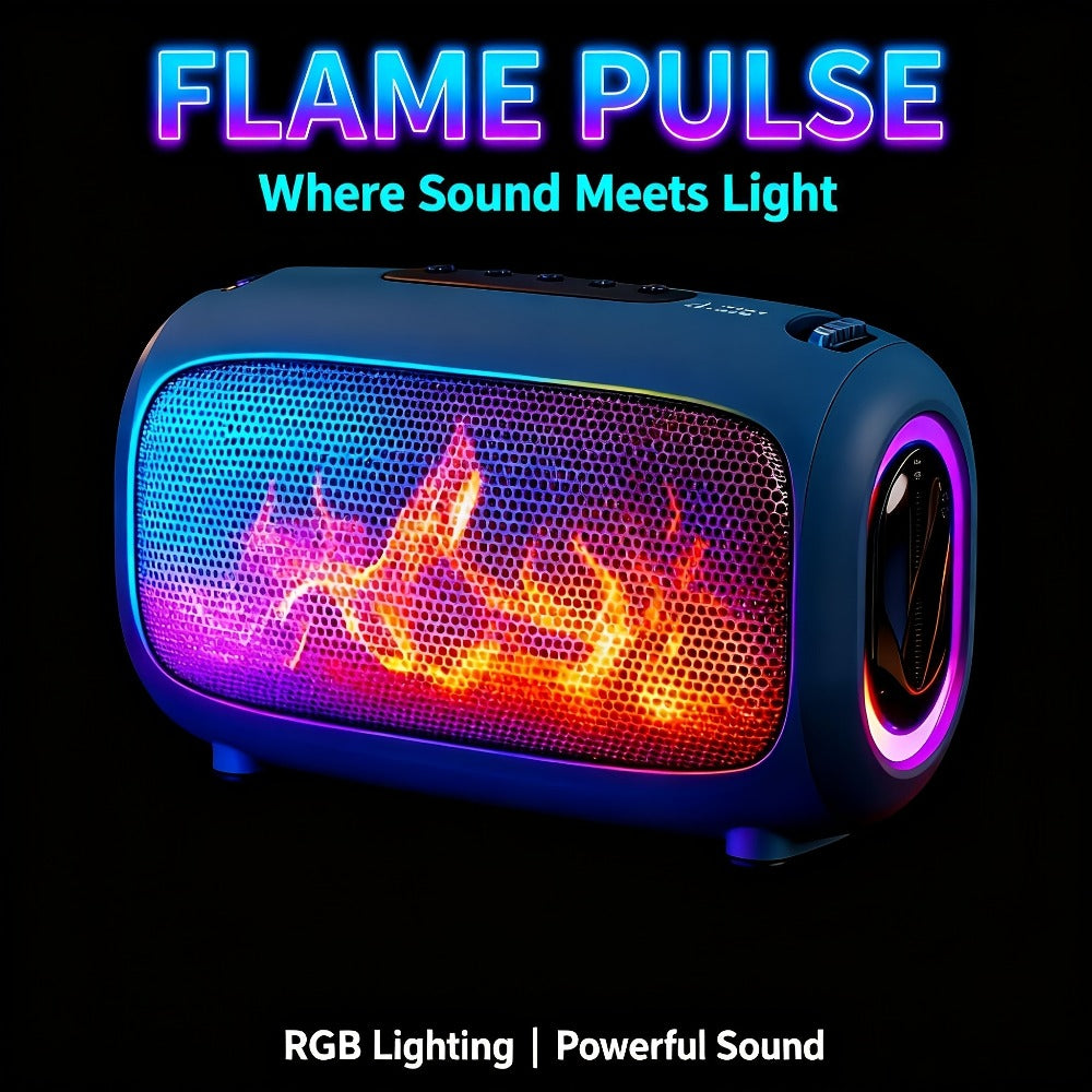 LED Light Bluetooth 5.3 Speaker with TWS Pairing – 1800mAh All-Day Playtime, Bass Boost, AUX & TF Card Input, Small Portable Wireless Speaker for Outdoor, Gift Idea