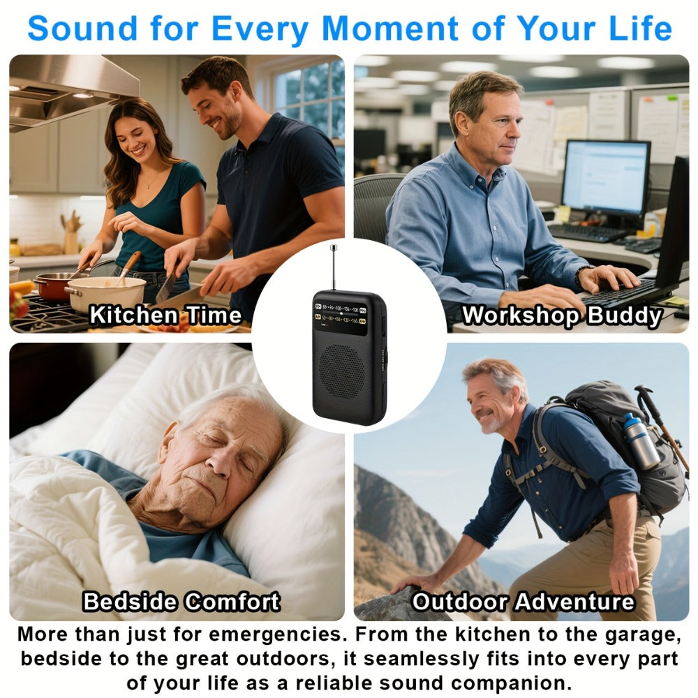 Qoosea Portable AM FM Radio with Long-Distance Reception, Handheld Transistor Radio with Crystal Clear Speaker, Battery Operated 2AA – Compact Emergency Radio for Outdoor, Camping, Travel, Home & Disaster Preparedness