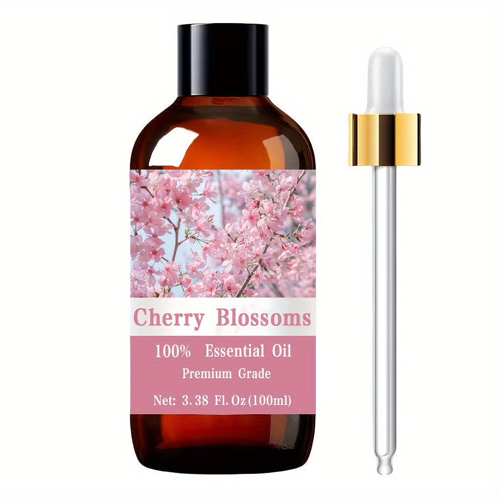 Cherry Blossom Body Oil Care Grade 100ml 3.38oz – Moisturizing Aromatherapy Oil for Skin Care, Hair Conditioning, Nail & Cuticle, Body Massage & Meditation, Floral Spa Wellness Gift for Women Men