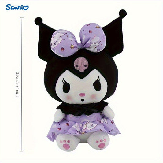 Kuromi Plush Doll, Gothic Kawaii Design with Skull Embroidery, Purple or Pink