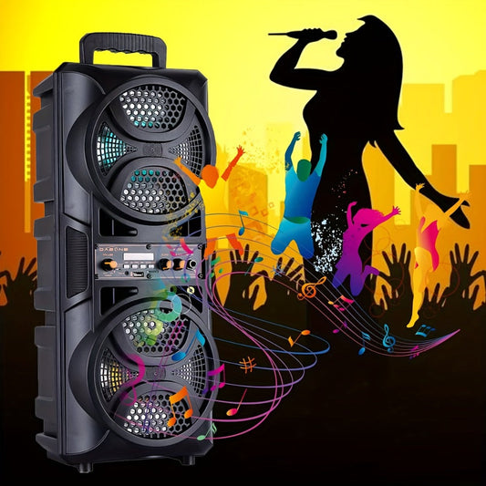 Portable PA Speaker with Dual 6.5-Inch Drivers, Bluetooth TWS and Remote Control