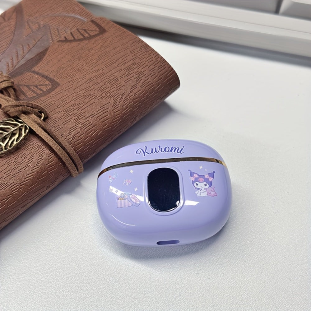 Kuromi Pompompurin Open-Fit Wireless Earbuds 360° Environmental Awareness LED Digital Charging Case Touch Control All-Day Comfort Sports Casual Authorized Sanrio Character Gift