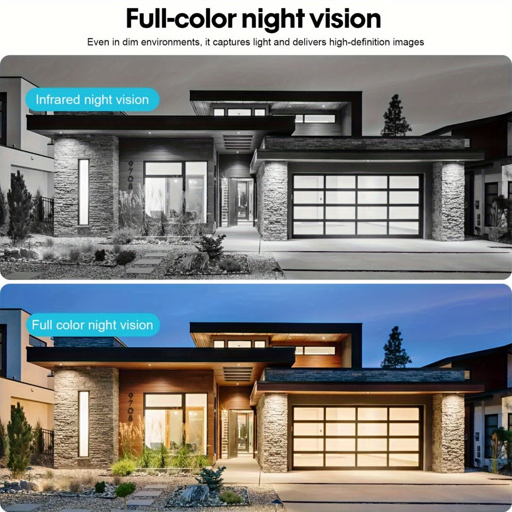 Dual Lens 3-Scene Security Camera WiFi Outdoor Indoor 355° Pan Tilt with Color Night Vision, AI Motion Sensor Alarm, Remote Monitoring, Cloud Storage & SD Card Up to 256GB – Wire-Free Home Surveillance