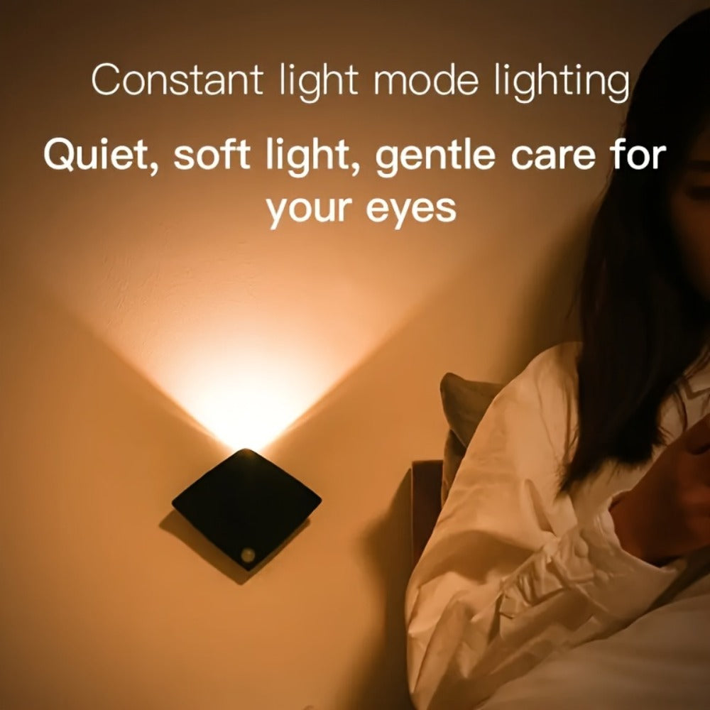 Magnetic LED Motion Sensor Wall Light USB Rechargeable – Wireless Night Light for Hallway, Stairs, Bedroom & Kitchen in White or Warm Light (1, 2 or 4 Pack)