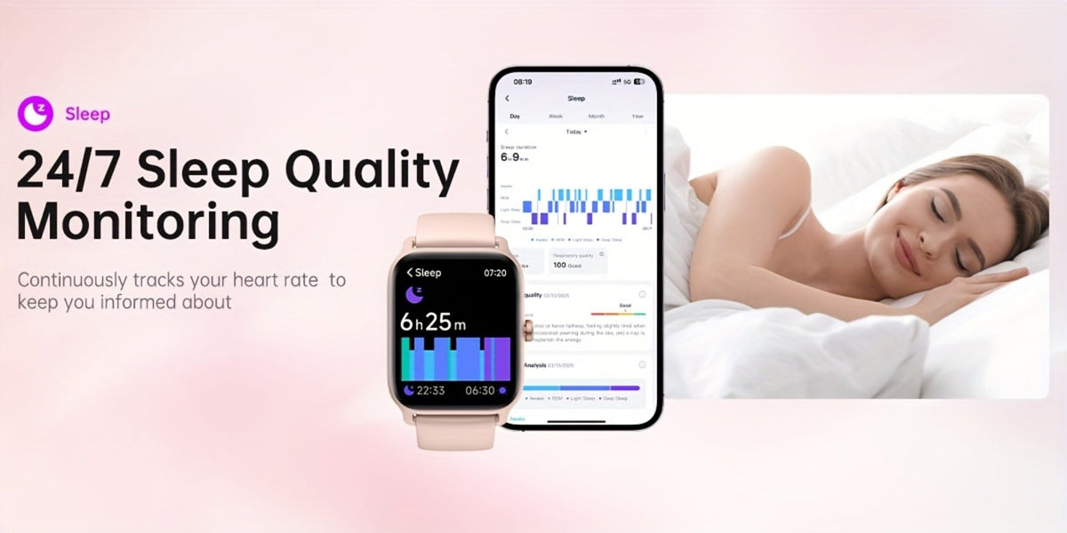 Smartwatch with Built-in Alexa FAWEIO 1.8" HD Touch Screen, Bluetooth Calling, 100+ Sport Modes, Fitness Tracker Heart Rate Sleep Monitor, Compatible with iPhone & Android – Smart Watch for Women Men 14 Colors