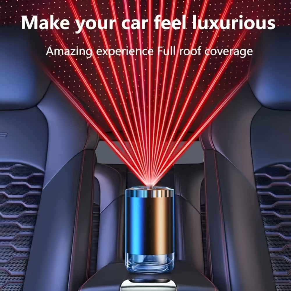 Starry Sky Car Aroma Diffuser with Ambient Light & Humidifier – USB Smart Air Freshener, 50ml Essential Oil Included, Ocean & Cologne Scents, Auto Interior Decor Gift for Car Lovers