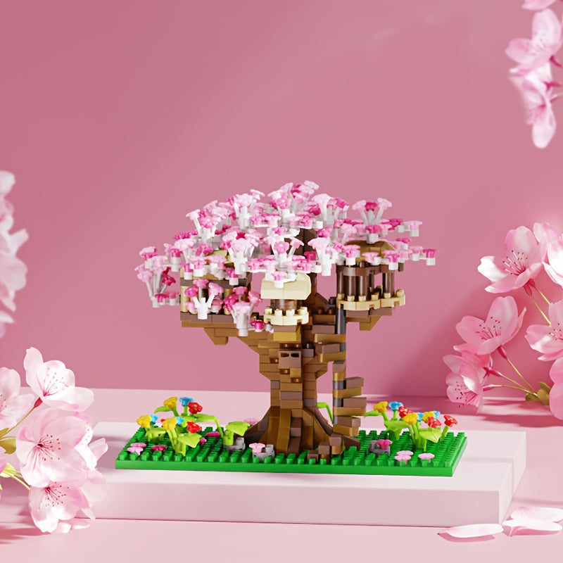 Sakura Cherry Blossom Tree House Mini Building Block Set