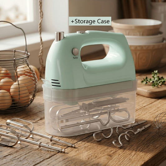 Electric Hand Mixer with 5 Speeds, Turbo Boost and Stainless Steel Accessories