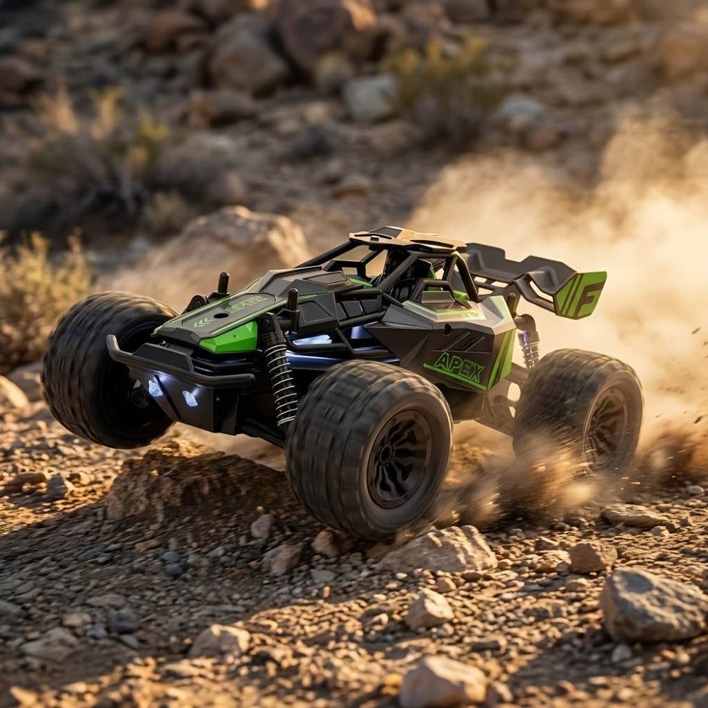 RC Monster Truck 1:20 Scale 4WD with LED Headlights, 2.4GHz All-Terrain Off-Road