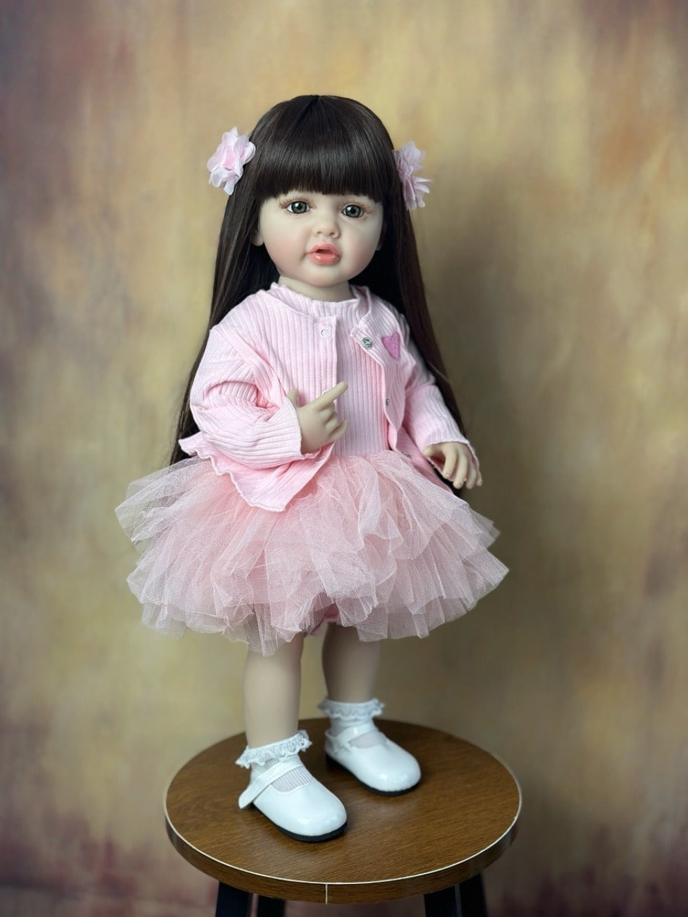 22-Inch Standing Reborn Baby Doll with Full Vinyl Body and Accessories