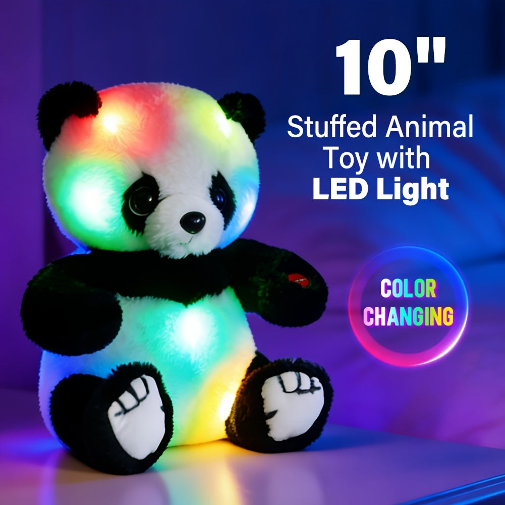 Light Up Panda Plush Toy with LED Glow, 7 and 10 Inch Options