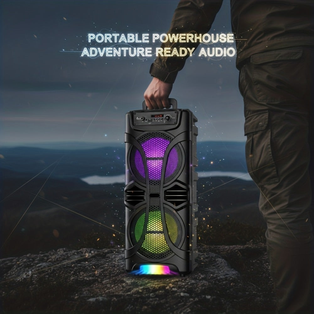 PA Speaker Karaoke Machine 3000W with Dual 6.5" Woofers – Bluetooth Wireless, FM Radio, Party Lights, Wired Microphone Included, Portable Boombox for Parties, Events & Outdoor Use