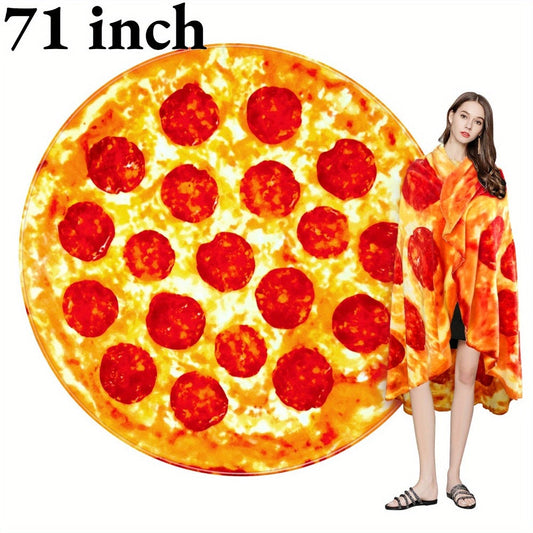 Food Print Flannel Throw Blanket in Pizza, Donut & Pancakes Designs, 3 Sizes