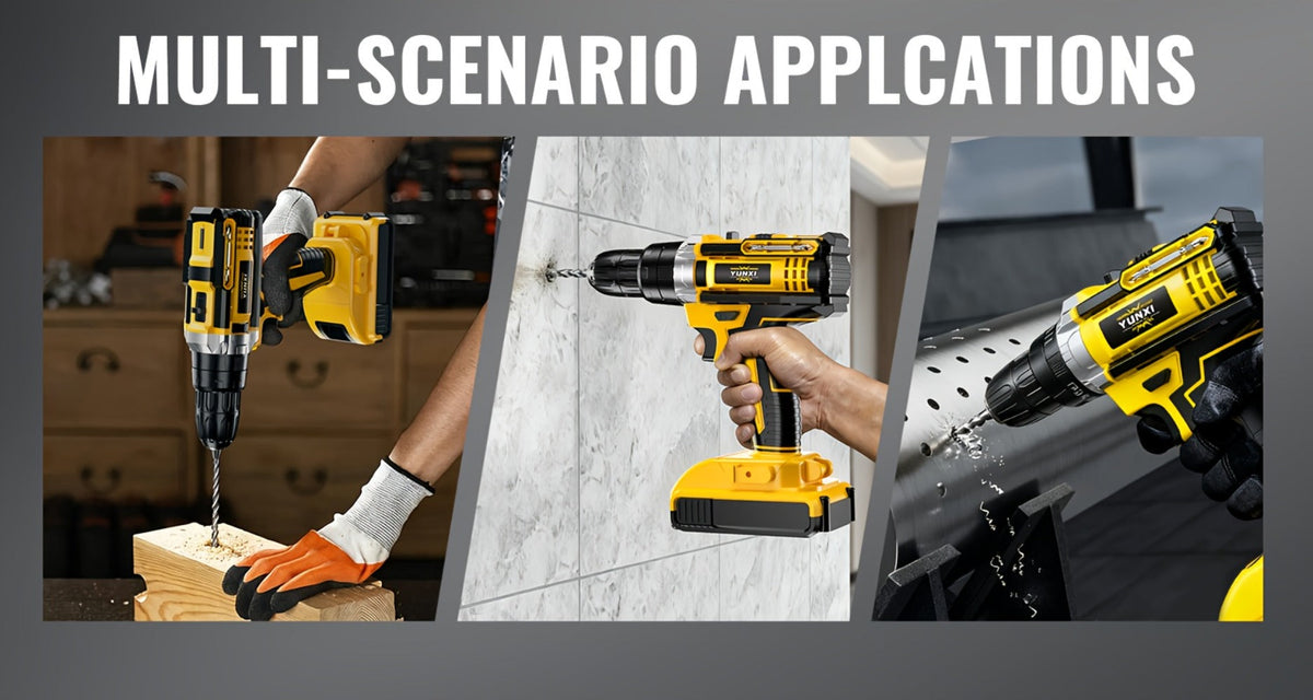 Cordless Impact Drill Set 21V – Electric Power Drill with 2.0Ah Battery, Fast Charger, Screwdriver Bits, Work Light, Variable Speed & Torque Control for Home & Car Repair, Men's Gift