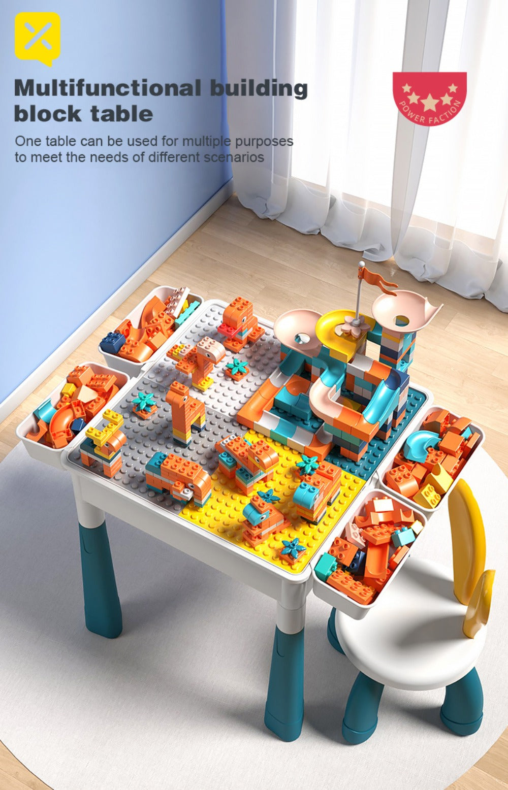 Kids Building Block Activity Table, Include Blocks or New Style 2