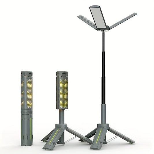 LED Camping & Work Light with 3 Adjustable Heads and Telescopic Tripod