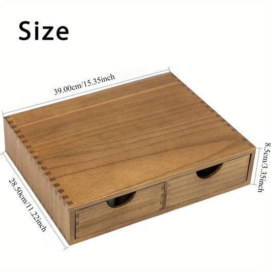 Coffee Machine Stand with Storage Drawer, Wooden Countertop Coffee Organizer