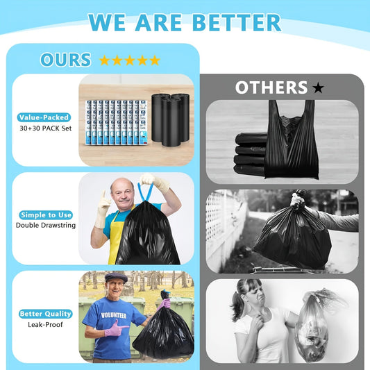 Portable Toilet Bags with Waste Solidifying Gel, 30 Bags and 30 Gel Packs