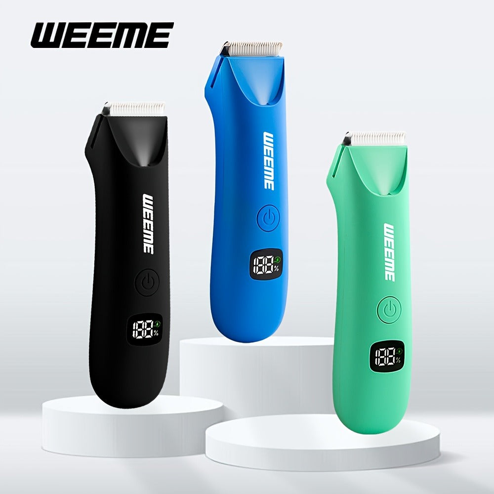 Men's Body Hair Trimmer USB Rechargeable - Chest, Leg & Armpit Hair Trimmer with LCD Display & LED Light, Cordless Electric Body Groomer for Men, Gift for Dad, Husband, Son, Birthday & Father's Day