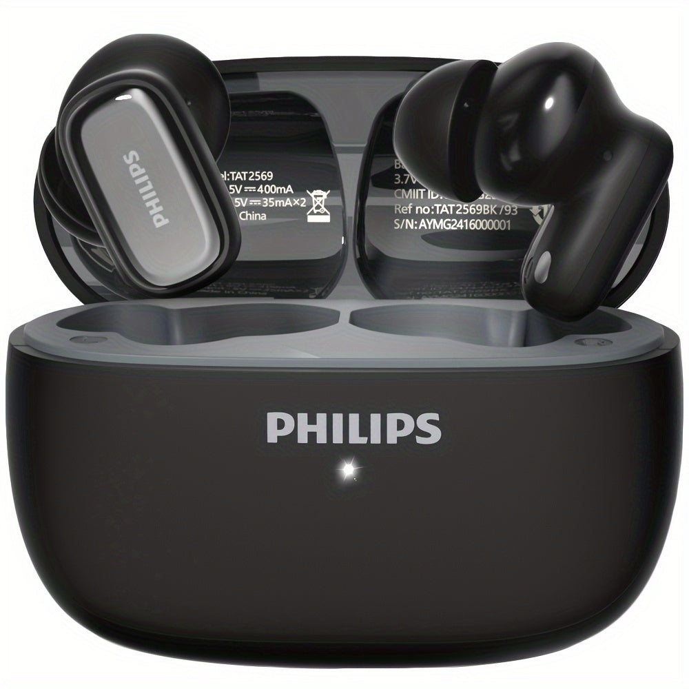 Philips TAT2569 Noise Cancelling Wireless Earbuds Touch Control USB-C Fast Charging 5H Playtime True Wireless Headphones Compatible iOS Android Black Blue White