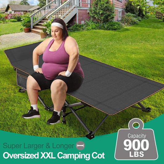 Folding Camping Cot for Adults with Double-Layer Oxford Fabric and Carry Bag