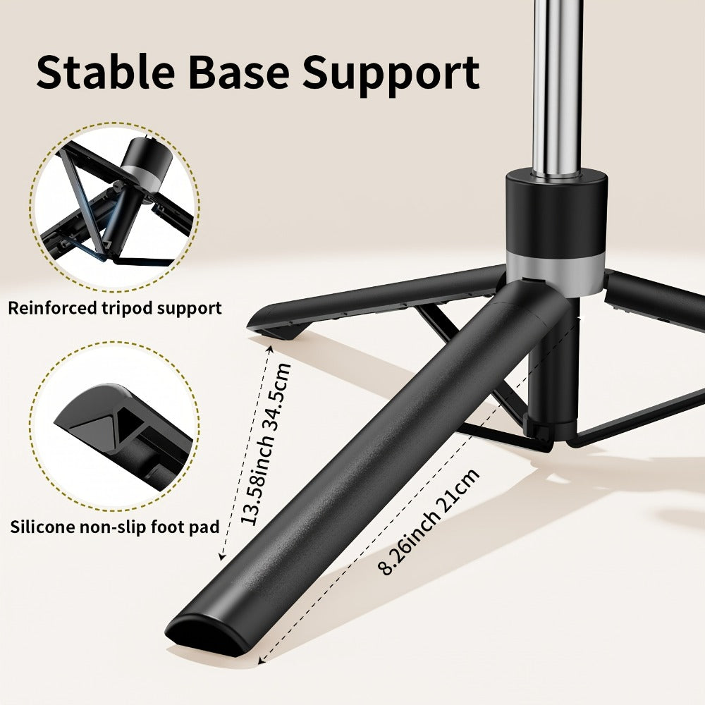 67 Inch Selfie Stick Tripod with Dual Fill Lights & Wireless Remote – GoPro 1/4 Mount 2-in-1 Extendable Phone Holder for iPhone Android Camera, TikTok YouTube Live Streaming Travel Vlogging Photography