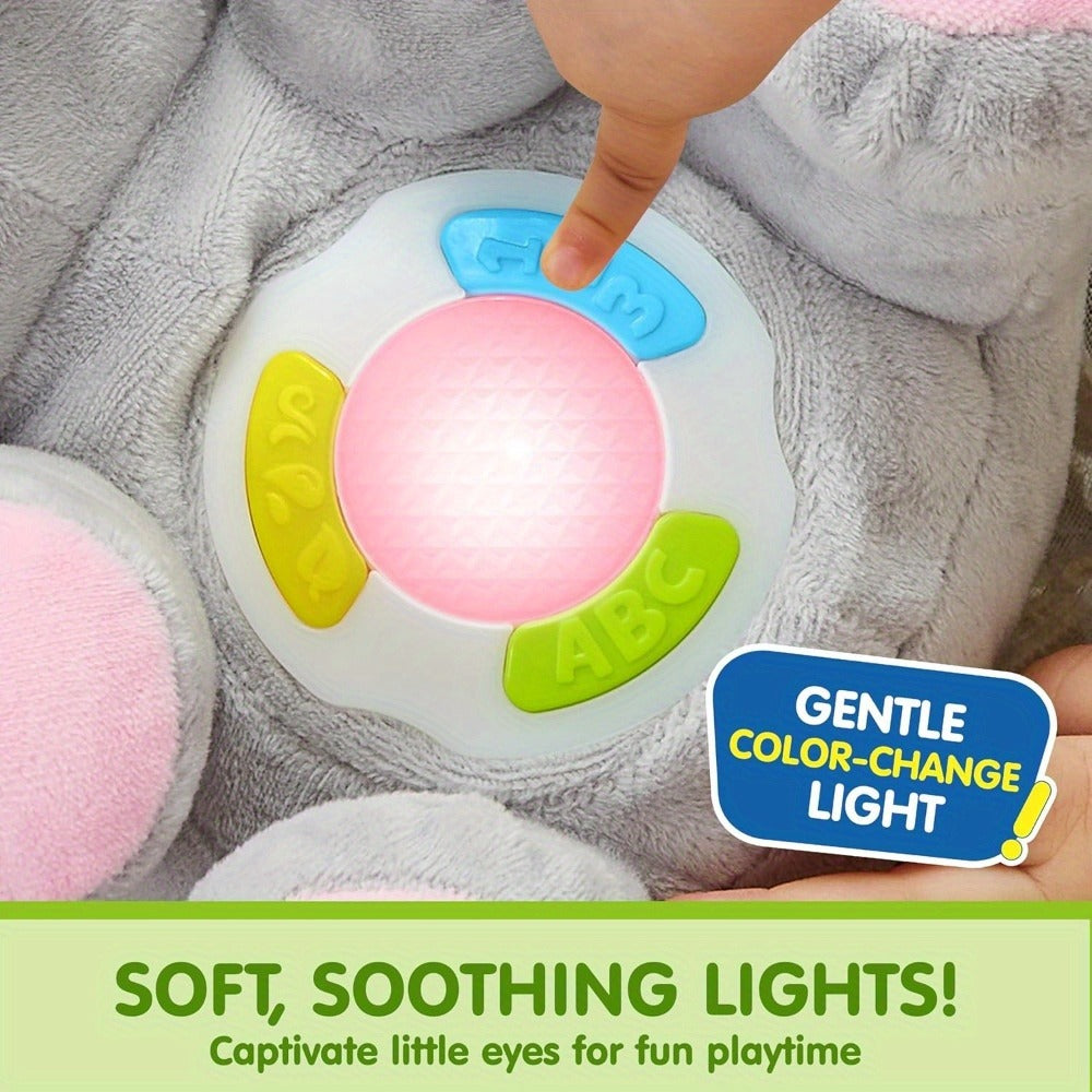 Plush Musical Elephant Baby Toy with Music & Lights – Soft Stuffed Animal Sensory Toy for Infants 6+ Months, Cuddly Light Up Elephant Comfort Toy, Christmas & Birthday Gift for Baby Boys & Girls