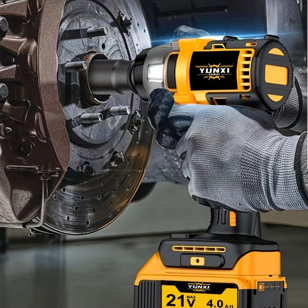 Cordless Impact Wrench Set with Charger Lithium-Ion Portable Electric Wrench Quick Charge for Home Automotive Repair Maintenance DIY Power Tool Kit