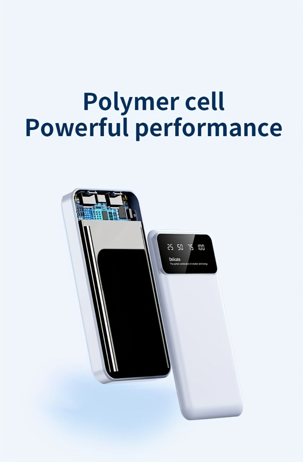 50000mAh Power Bank Outdoor Emergency Charger with LED Display Flashlight Dual USB Backup Battery Pack for iPhone Android Samsung – Portable Solar Travel Charger