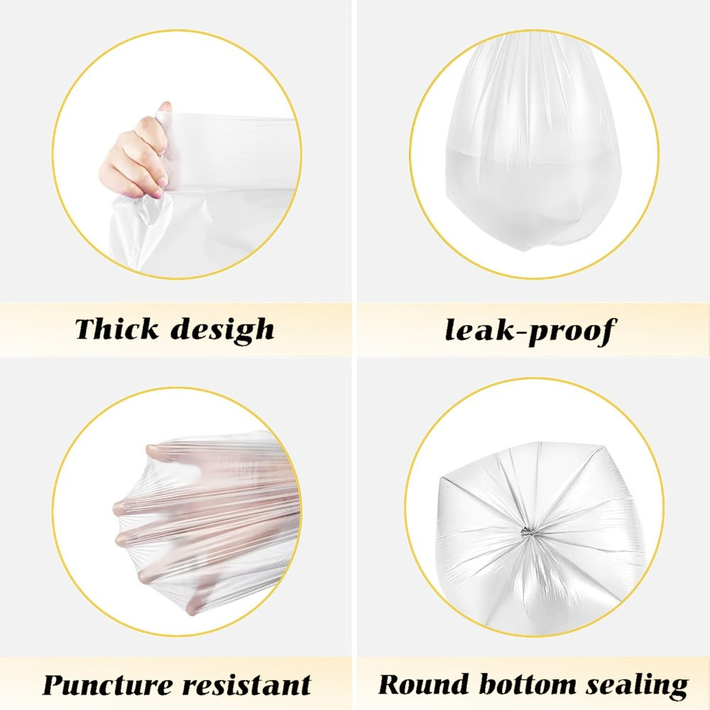 13 Gallon Trash Bags Heavy Duty – Expandable Drawstring & Clear Garbage Bags, Leak-Resistant Odor-Control Liners for Kitchen, Bedroom, Office, Outdoor Use (44/85/104/170/180/360 Count)