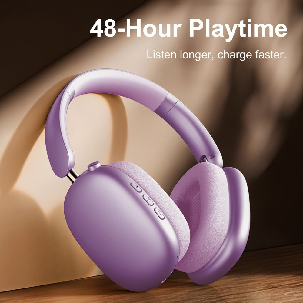 Rotatable Over-Ear Wireless Headphones Bluetooth 5.4 800mAh Large Battery Noise Reduction High Sound Quality Closed-Back Cushioned Headset for Sports Gaming Walking iOS Android Computer
