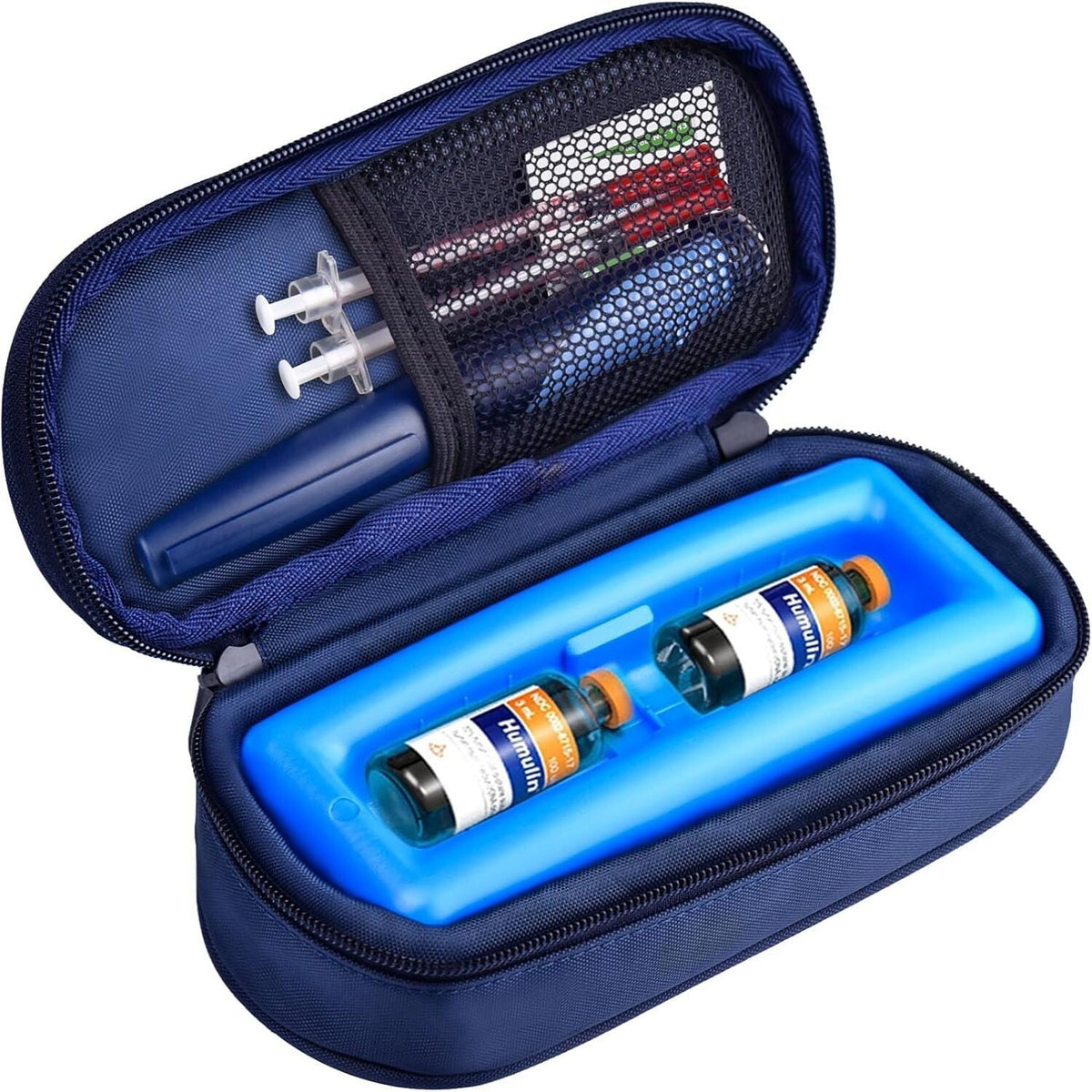 Insulated Insulin Vial Travel Case – Diabetic Supply Bag with Ice Brick, Compact Portable Cooler Kit for Medication Storage