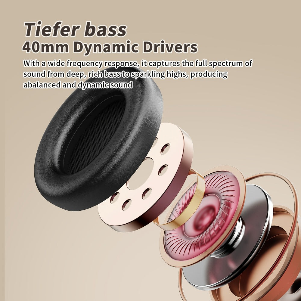 70H Hybrid ANC Over-Ear Headphones Wireless with Mic – Dual Device Connection 40mm Hi-Res Deep Bass Foldable Lightweight Type-C for Home Office Travel Black
