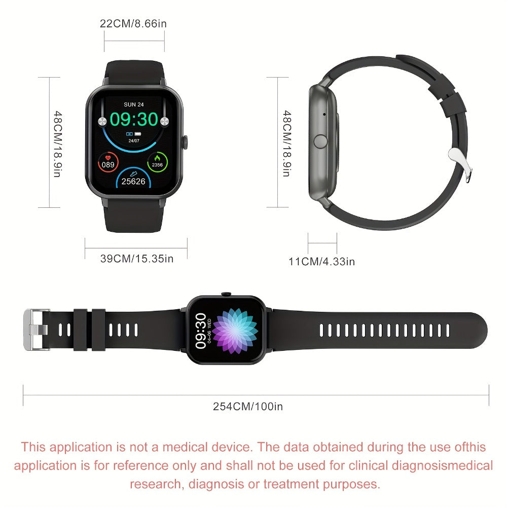Fitness Smartwatch 1.83 Inch HD+ Full Touch Screen Bluetooth 5.2 Wireless Calling Step Tracker Distance Calorie Counter Wristband for Men Women Compatible with iPhone Android – Black Pink Silver