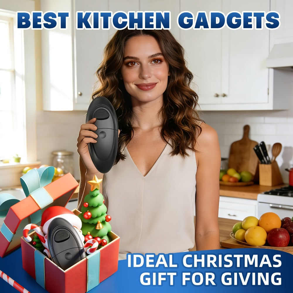 Electric Can Opener One-Touch Automatic – Smooth Edge Battery Operated Handheld Opener for All Can Sizes, Best Kitchen Gadget for Seniors, Arthritis & Weak Hands, Great Gift Idea