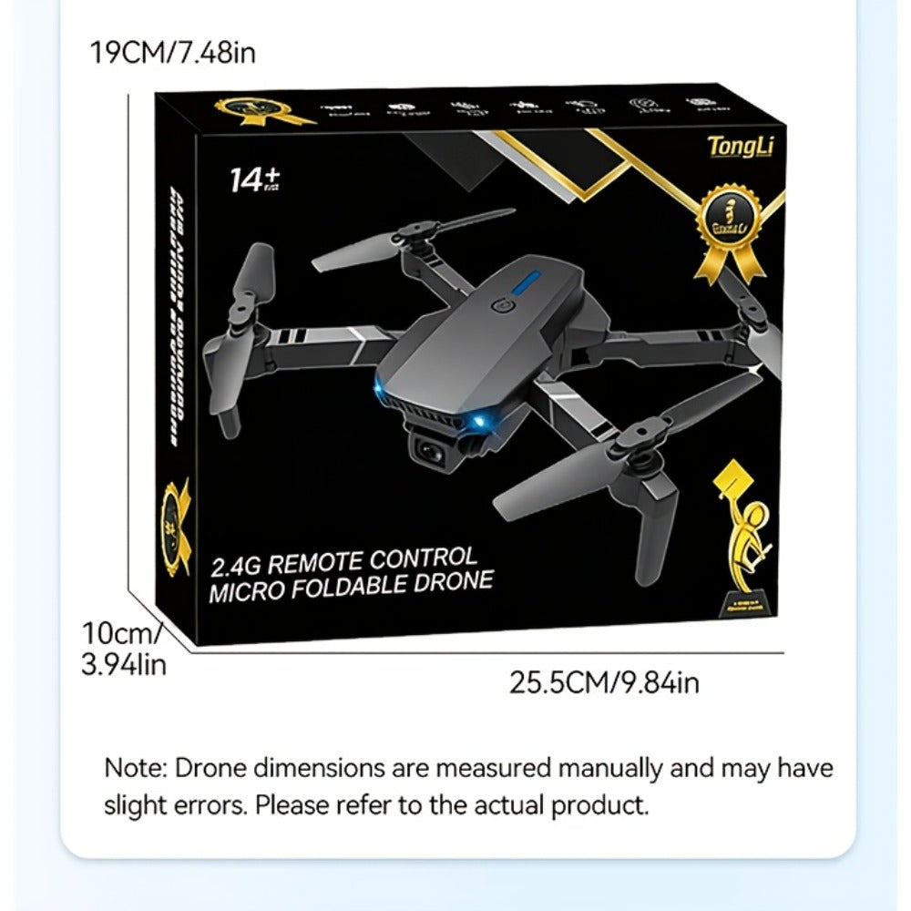 Foldable HD Camera Drone Free Storage Bag USB-C Charging 3D Flips Single or Dual Camera Built-in Screen Remote | Beginner Vlogging Aerial Photography Quadcopter Gift for Kids Teens Adults