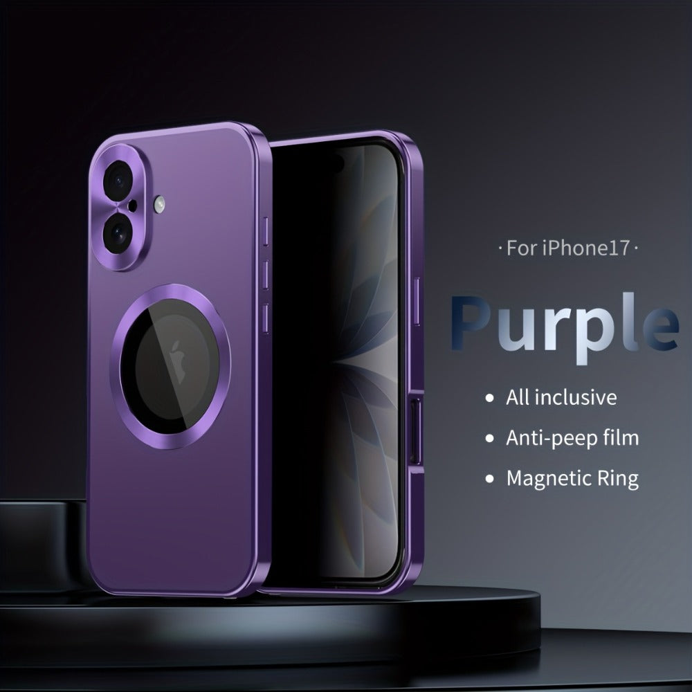 iPhone Anti-Spy Magnetic 2-in-1 Phone Case with All-Round Lens Protection – Complete Drop Protection Cover for iPhone 12 13 14 15 16 Pro Max Plus | Privacy Shield Slim Fit Design