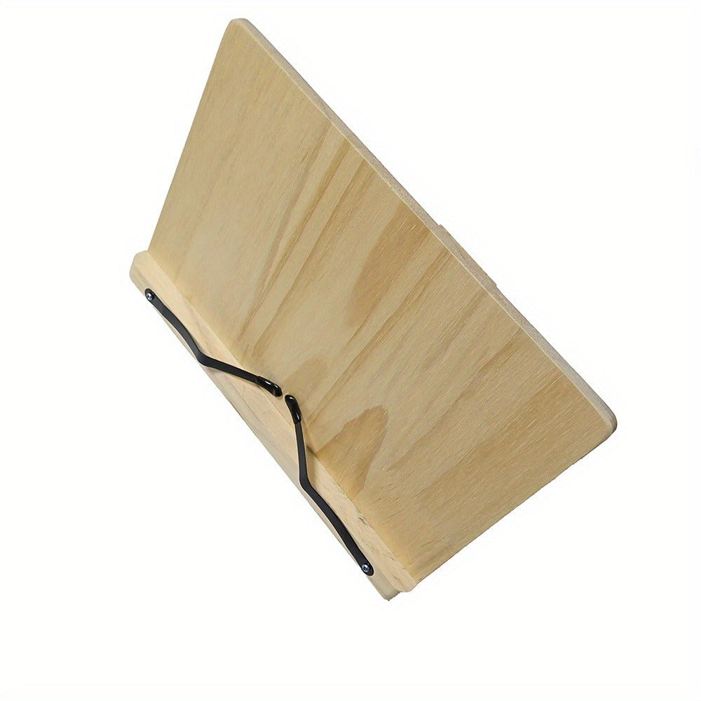 Bamboo Book Stand Adjustable Foldable Portable Reading Stand with Page Clips for Cookbook Tablet E-Reader Textbook Sheet Music Desk Holder Lightweight Sturdy 11x7.9in