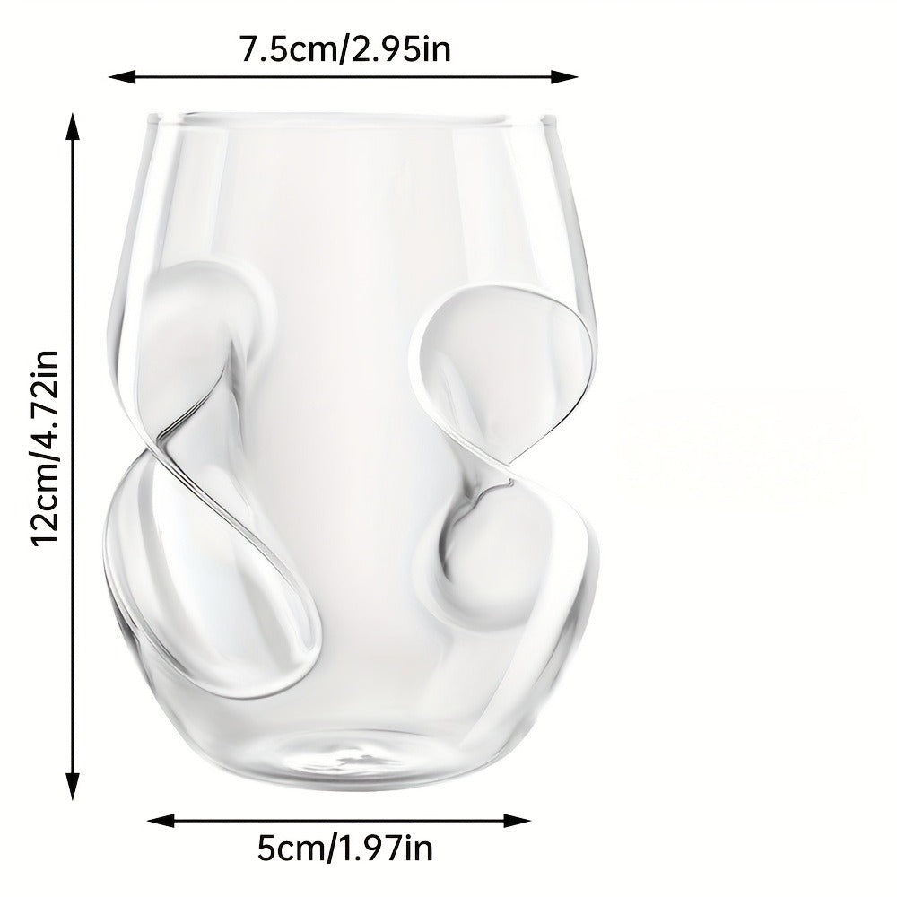 Borosilicate Drinking Glasses Set of 2 – 16 Oz Elegant Curved Glassware for Wine, Iced Coffee, Mojitos, Juice & Whiskey – Perfect for Parties, Weddings, Picnics & Gatherings