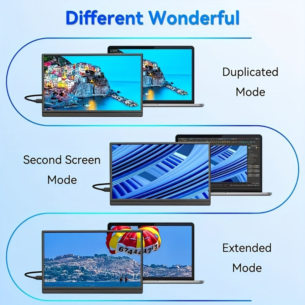 15.6 Inch Portable Monitor 1080P Touchscreen USB-C, 100% sRGB 72% NTSC IPS Travel External Second Screen for Laptop PC iPhone Android, Gaming Monitor with HDMI USB-C