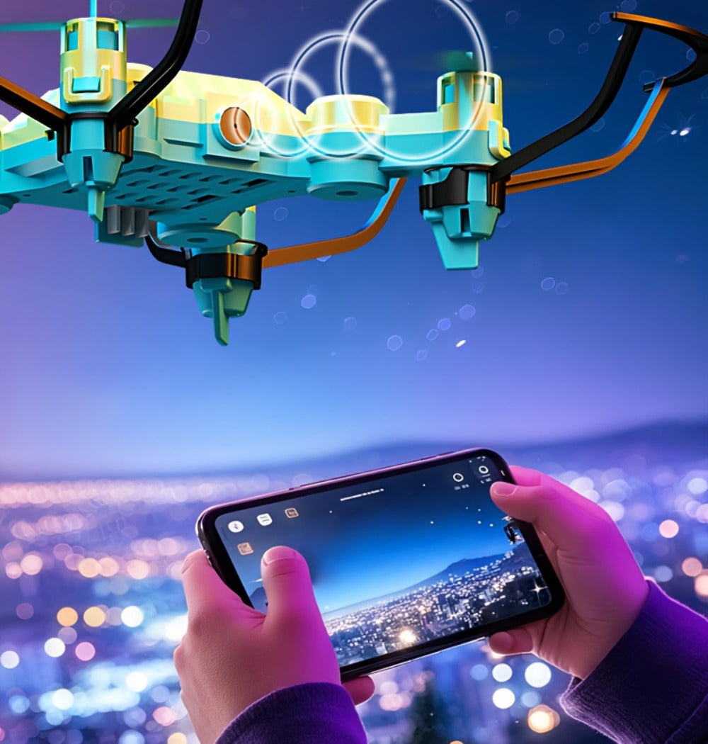 Watch Case Mini Drone for Kids with 2 Rechargeable Batteries – RC Quadcopter Stable Hover Indoor Outdoor Beginner Flying Toy Gift for Boys Girls Birthday Christmas Halloween Blue Green Black