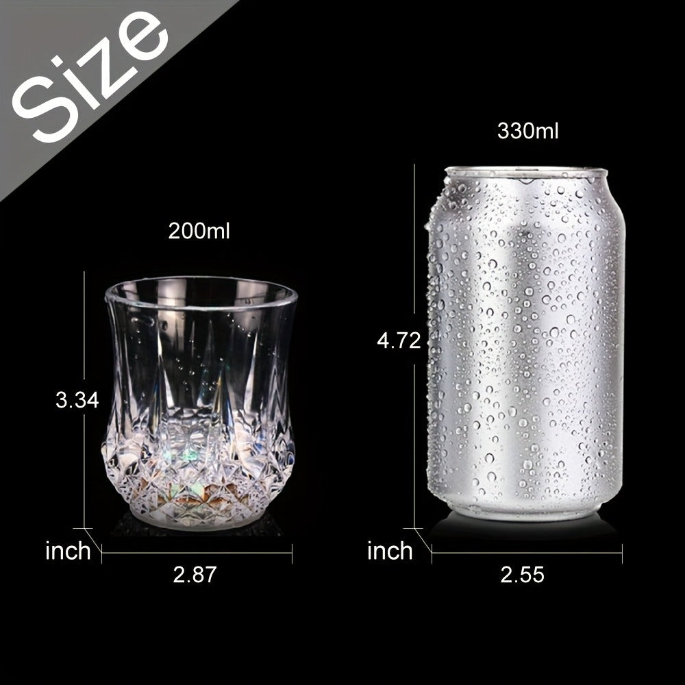 Light Up Cups 12 Pack – LED Luminous Sensor Glasses That Glow When Liquid Is Poured – 7-Color Gradient Flash Crystal Tumbler for Bar, KTV & Party – 6.76 Oz Cool Novelty Drinkware Gift