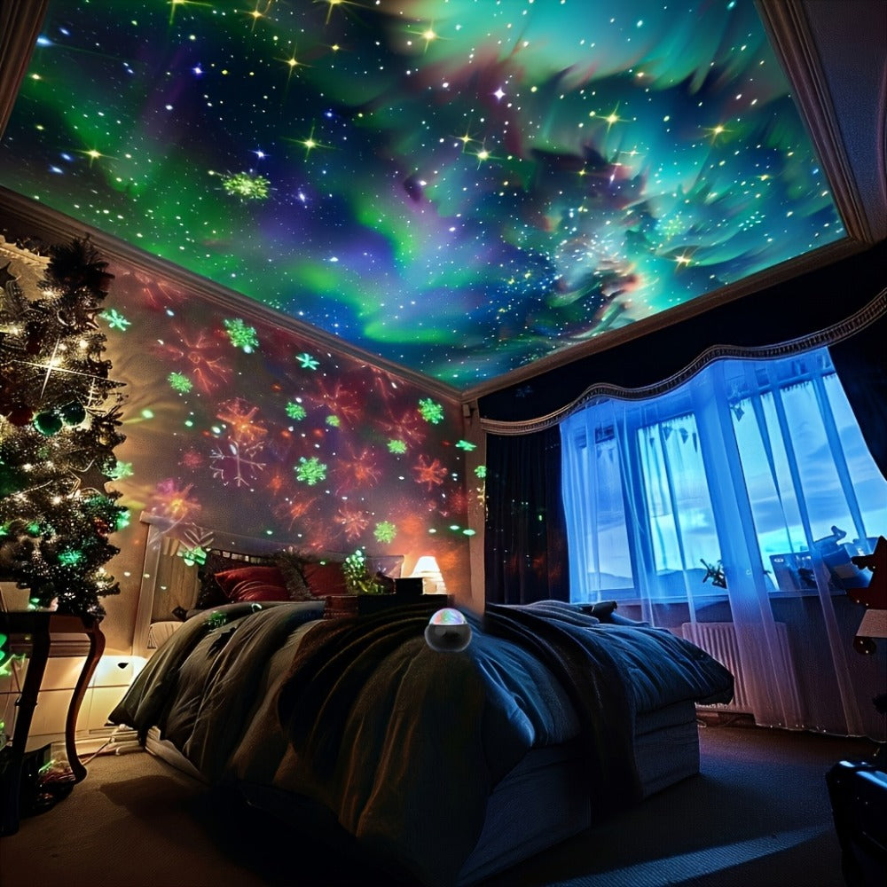 Aurora Magic Ball Light USB Plug-In with Remote – Color Rotating Aurora Borealis Effect Night Light for Bedroom, Living Room & Party Atmosphere Decor