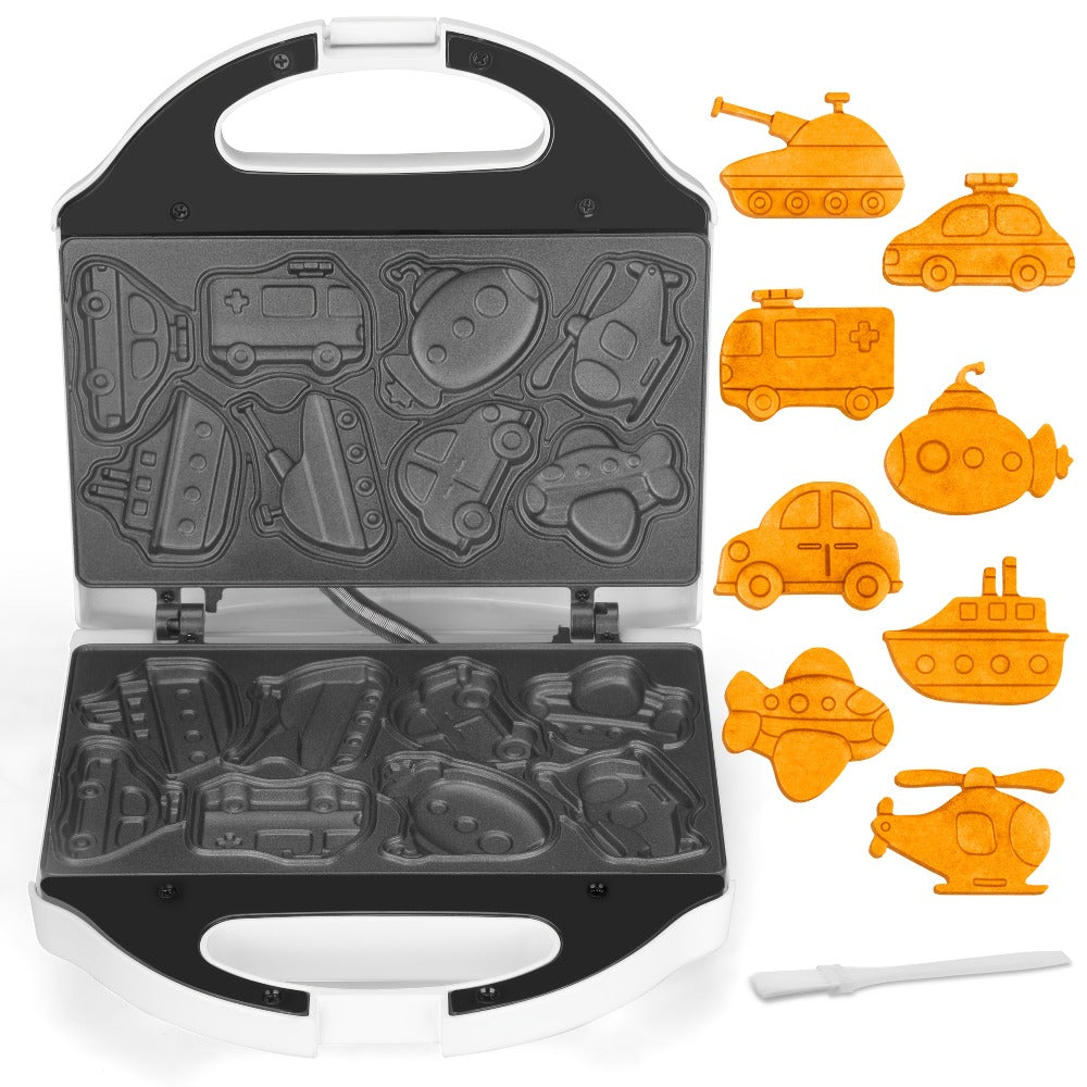 Dinosaur Waffle Maker Electric – 8 Dino Shapes Non-Stick Pancake Maker for Kids | Also Available in Car & Monster Designs