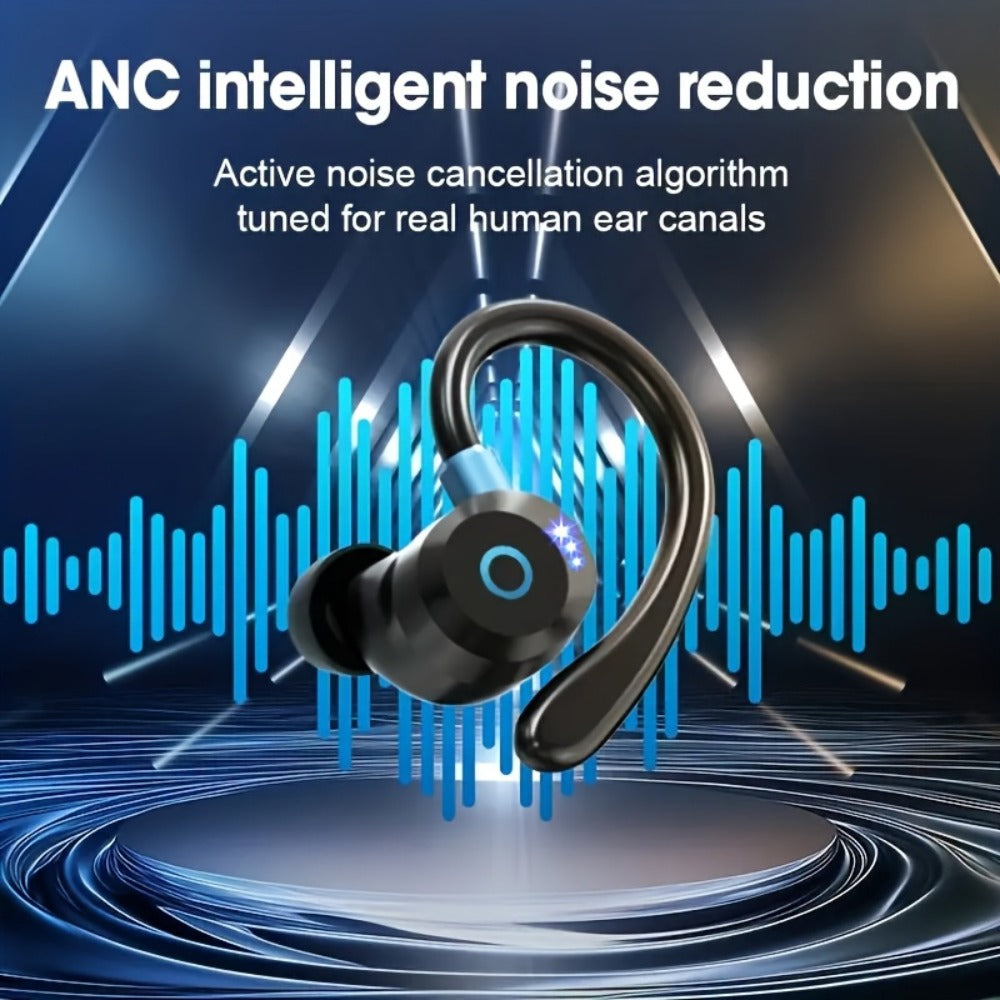Hi-Fi Stereo Wireless Earbuds LED Digital Display Touch Control Noise Canceling Fast Charging Gaming Sport Headset Lightweight In-Ear Earphones for Commute Gamers iOS Android Black Blue White