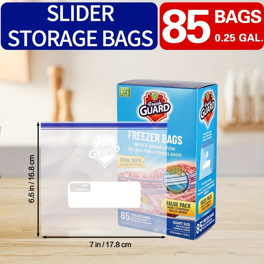 Resealable Food Storage Bags, 0.25-Gallon Capacity, Flexible Plastic 85-Pack
