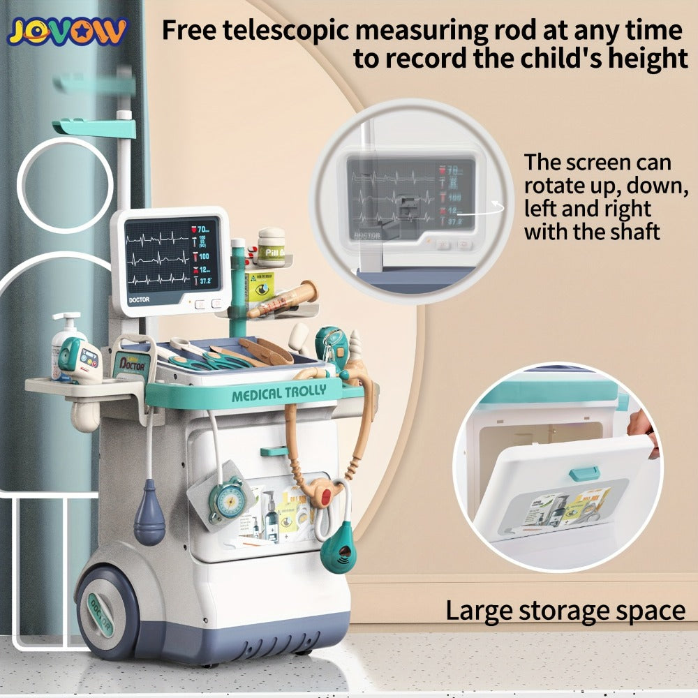 Kids Doctor Play Set with Medical Trolley for Pretend Clinic Role-Play