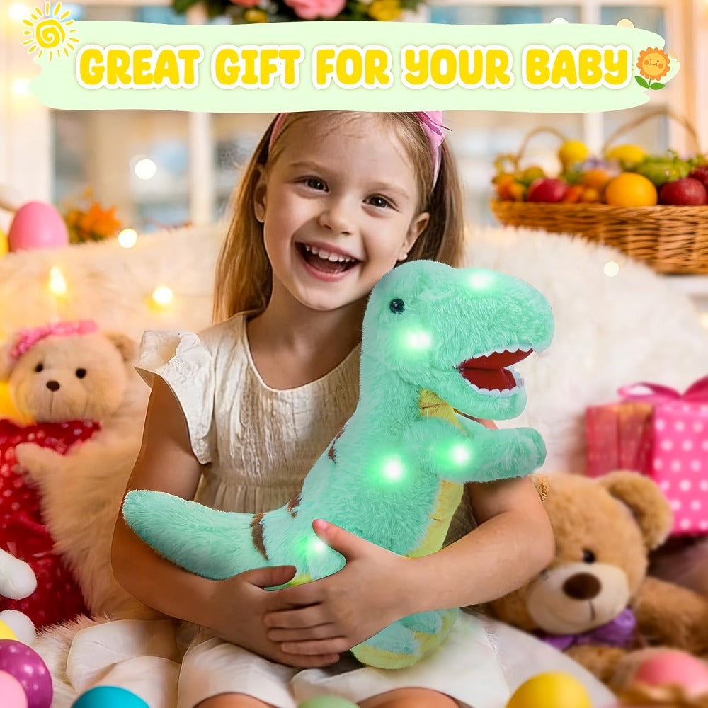 Light-Up T-Rex Stuffed Animal with Music or No-Music Options