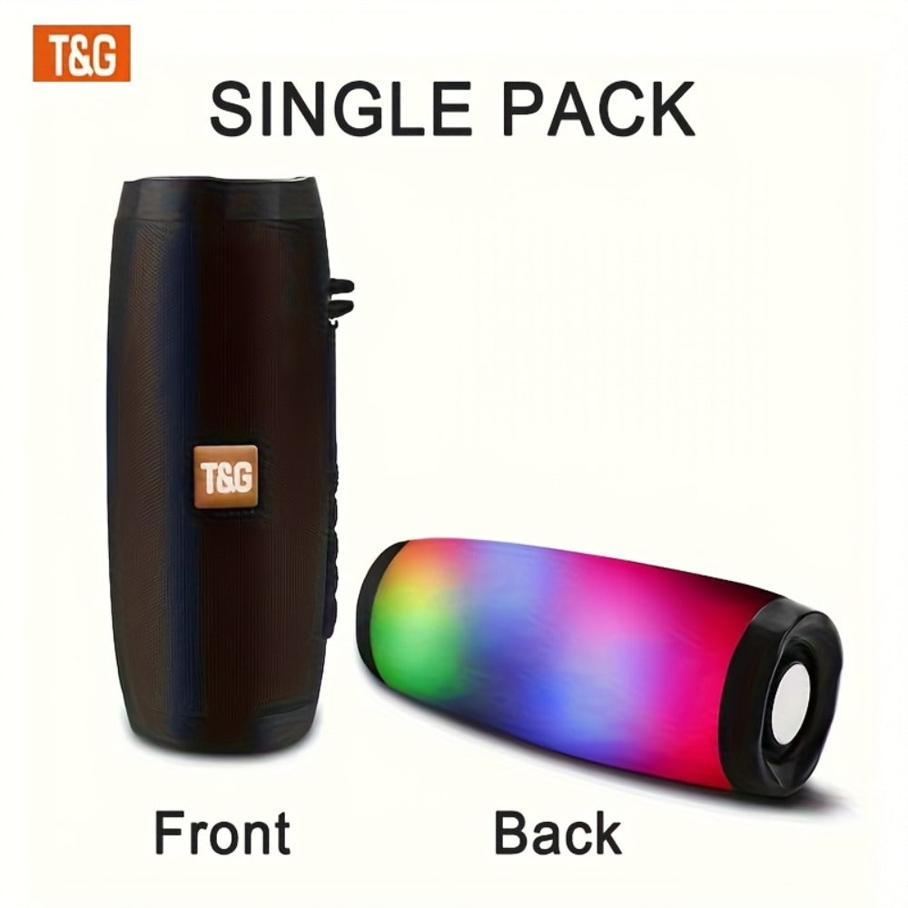 TG157 10W Dual Bluetooth 5.0 Speaker with LED Flash Lights, 5.1 Surround Sound, TF Card AUX USB FM Radio, 1200mAh Rechargeable Compact Wireless Speaker for Outdoor Camping Travel & Home Use