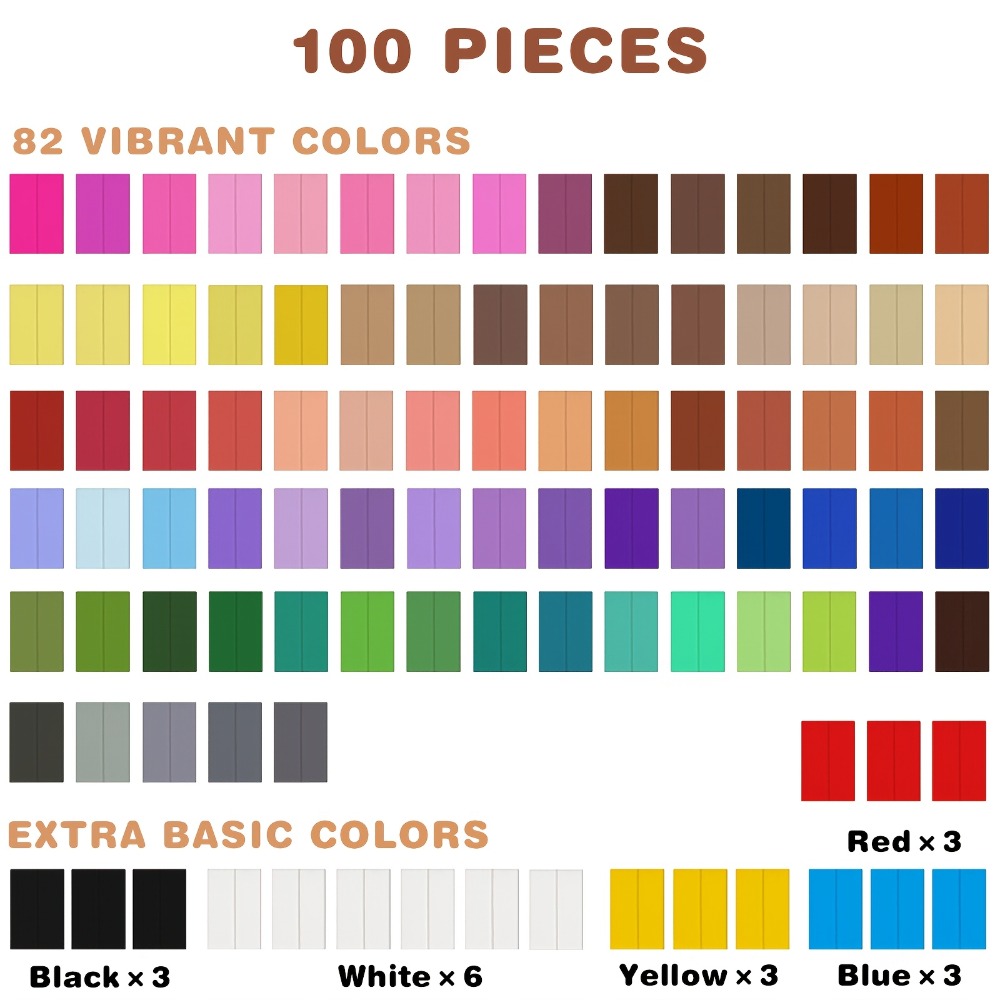 Oven-Bake Polymer Clay Kit in 50- or 100-Piece Options for Craft Projects